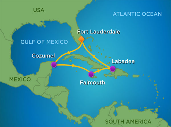 Harmony of the Seas Allure of the Seas Oasis of the Seas itinerary cruise